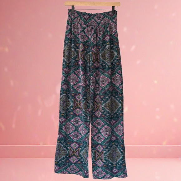 Mossimo Supply Co. Pants - VTG Mossimo Supply Co Y2K Wide Leg Boho Aztec Palazzo Pants Casual Sz Small